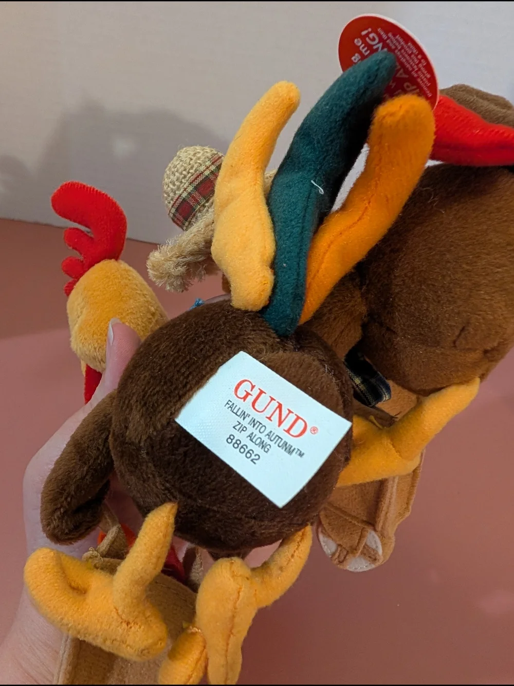 Lot of TWO (2) Gund Fallin' Into Autumn Zip Along Turkeys